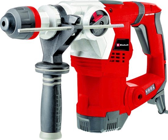 Einhell boorhamer TE-RH 32 4F kit (1250 W, 5,0 joule, 32 mm boorcapaciteit in beton, SDS-Plus, anti-vibratiegreep, incl. E-box, 3 boren, punt- en platte beitel)