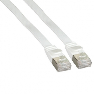 ProCable Netwerkkabel - Cat6a F/UTP - 0.5 meter (100% koper, Plat, Wit