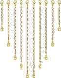 Sans marque 10 pièces extension de chaîne - rallonge de chaîne - diverses tailles - acier inoxydable pour la fabrication de bijoux pour femmes - or