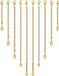 Sans marque 10 pièces extension de chaîne - rallonge de chaîne - diverses tailles - acier inoxydable pour la fabrication de bijoux pour femmes - or
