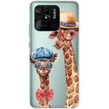 Xiaomi Siliconen hoesje compatibel met Xiaomi Redmi 10C Grappige Giraf