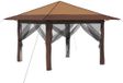 vidaXL Tuinpaviljoen met 4 zijwanden, 3,3 x 3,3 m, Beige en Bruin