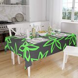 Bonamaison Tafelkleed, Anti-Mold, Sneldrogend, Waterdicht, 100% Polyester Tafellaken, Neon groene rook, 140 x 160 Cm