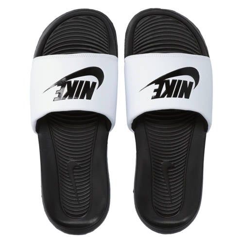 Nike Victori One badslippers met logo wit/zwart