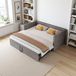 ProximaX canapé-lit 90x200 cm, 3-en-1 avec lit gigogne, canapé en velours avec tiroir, lit de jour avec coussins, gain de place et confortable, gris