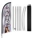 Salon de coiffure drapeau plume - 8FT avec mât et piquet de terre