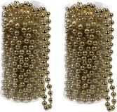 Othmar Decorations Bv Kralenslinger - 2x stuks - goud - kunststof - 8 meter