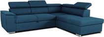 Daytona Canapé d'angle réversible avec pouf - 5 places - Tissu bleu - 260 x 94 x 216 cm