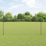vidaXL grillage hexagonal avec poteaux 10 x 1,5 m acier revêtu de PVC gris