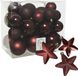 Decoris Kerstballen en Sterren Ornamenten - Kunststof - 32 stuks - Mahonie Bruin