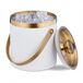 Relaxdays ijsemmer rvs dubbelwandig met deksel en hengsel 1,5 l wit/goud