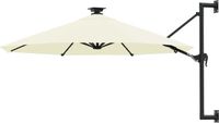 vidaXL Wandparasol met LED's 300 cm zandkleurig