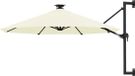 vidaXL Wandparasol met LED's 300 cm zandkleurig