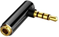 DrPhone AngleFlex 90 – 3.5mm Haakse Audio Adapter Verlengkabel 4-Pins AUX Jack Vrouw naar Man – Headset Converter
