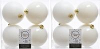 Decoris Kerstballen - 16 stuks - Wit - 10 cm - Kunststof