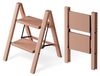 Escalier pliant en aluminium, à deux marches, pliable, avec plateforme, capacité de 150 kg, couleur rose