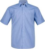 JP 1880 - Hommes - Chemise business sans repassage col kent demi-manche - Bleu clair - Taille XL