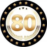 Bellatio Decorations Bierviltjes 80 - 50 stuks - zwart/goud - luxe - verjaardag/jubilea - feestartikelen