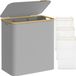Songmics Wasmand met 3 vakken, 150 l, duifgrijs