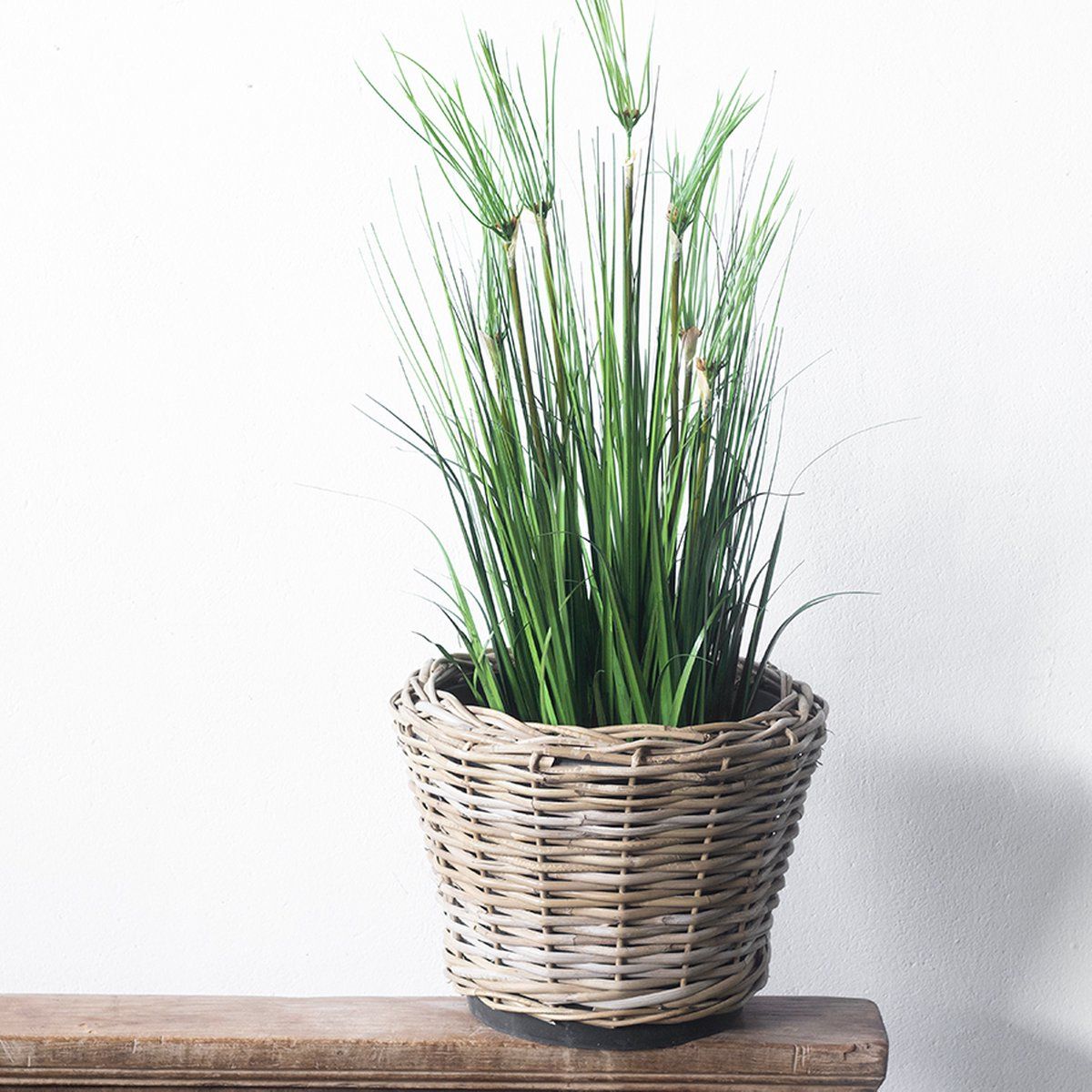 Het Mandenhuys Drypot Bloemenmand - Grijs - Rond - Ø36cm - Mand Split -