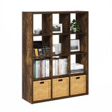 Furinno Cubicle Open Back Decoratieve Kubus Opbergorganizer, 12-Cube, Amber Pine