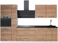 Vicco Complete keukeneenheid Fame-Line, Goudkleurig Eiken, 310 cm, WB Antraciet