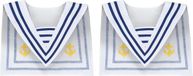 Boland Carnaval verkleed kraag matroos/zeeman - 4x - wit/blauw - maritiem thema feest accessoires