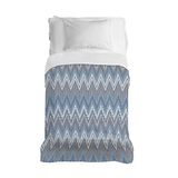PENSIERI DELICATI Sprei 220 x 280 cm, 100% piqué katoen, ideaal als meubellaken, sprei voor twijfelaar, motief met weerhaken, blauw, 100% Made in Italy