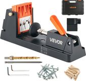 VEVOR Pocket Hole Jig, 12,7 tot 38,1mm, Schuine Gatenpositioneerder, Pocket Hole Boormalset met Stofafzuigadapter, Verwijderbaar Geleidingsblok, Boor, Aanslagring, voor Houtbewerking