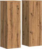 vidaXL Plantenstandaard 2 stuks 33 x 33 x 100 cm Bewerkt hout Eiken