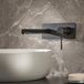 Hudson Reed Otto Mitigeur lavabo mural moderne - Noir - Design encastré - Laiton