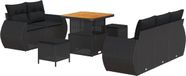 vidaXL Banc de jardin 8 pièces noir polyrattan