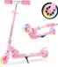 Trottinette de ville pour enfants, réglable en hauteur et pliable, capacité de charge 50kg, roues flash 120 mm, rose