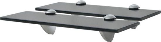 vidaXL zwevende schappen - 2 stuks - 30x10 cm - 8 mm glas - zwart