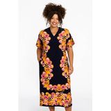 YOEK gebloemde jurk Plus Size - blauw