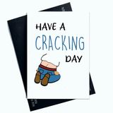 Grappige Bum Card Grappige verjaardagskaart met opschrift "Have A Cracking Day For Him For Friends" - Fantasie familiekaart met blauwe letter AP60