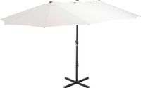 vidaXL Parasol met aluminium paal 460x270 cm zandkleurig