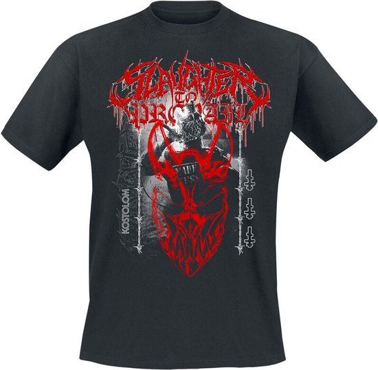 Slaughter To Prevail Red Mask Kostolom Unisex T-shirt - Zwart - 5XL