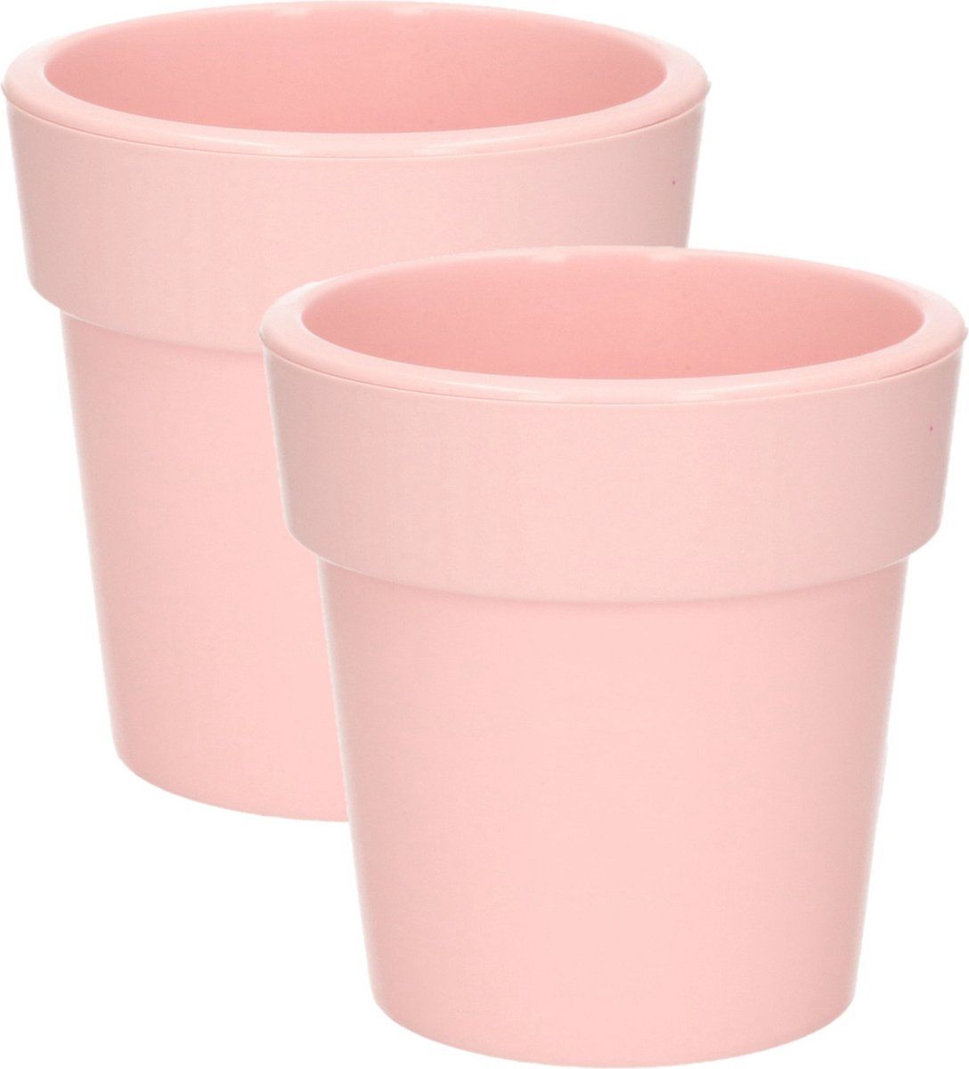 Hega hogar Set van 2 plantenpotten - Ø 25 cm - Lichtroze - Kunststof