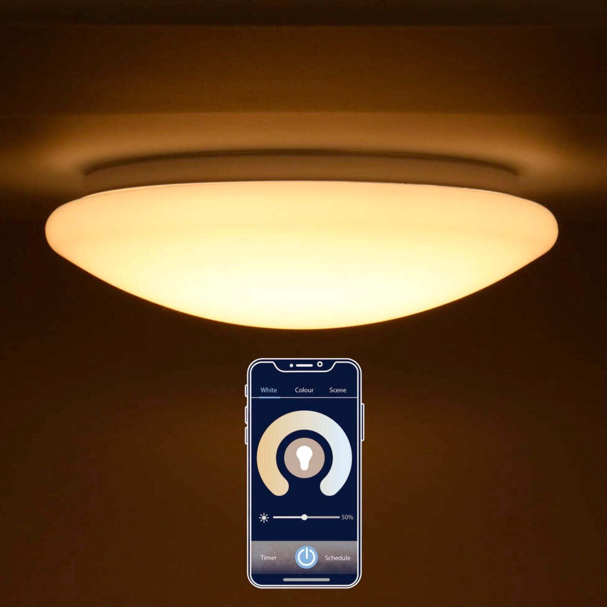 LED.nl Smart LED Plafondlamp 33 cm - Dimbaar met App - Warm en koud wit licht