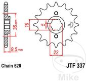 JT Tandwielen JTF337.14 14T stalen voortandwiel