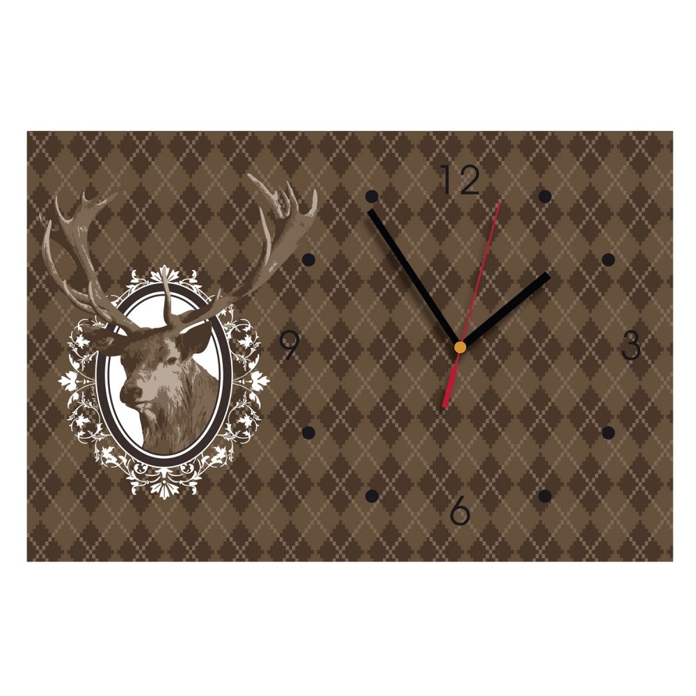 Contento 866275 Wandklok - Rechthoek - Bruin/Wit - 37.5 x 25 cm