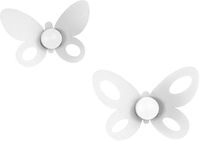 Arti & Mestieri Set van 2 wandhaken Vlinder wit