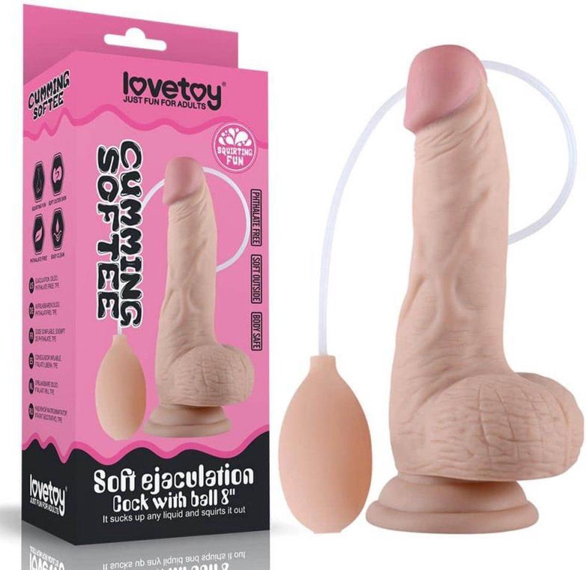 Lovetoy Dildo Squirting 8 Flesh - 6970260908979