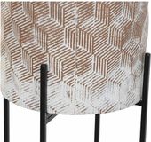 DKD Home Decor Plantenbakken set Metaal Wit 32,5 x 32,5 x 76,5 cm