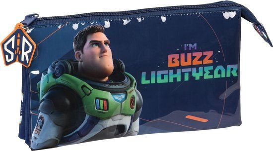 Buzz Lightyear Pennenetui - Marineblauw - 3 Vakken - 22 x 12 x 3 cm