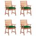 VidaXL Fauteuils de jardin, set de 4, avec coussins, en bois d'acacia massif