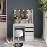 Vicco Coiffeuse "Sherry", Blanc/Blanc Haute brillance 89.8 cm