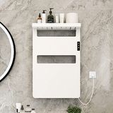 byecold Badkamerradiator met plank, touch-schakelaar, timer, handdoekhouder, elektrische verwarming, handdoekdroger, wit
