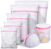 HIYAA Set van 7 waszakken, wasnetten, waszak bh wasmachine waszak voor delicate was, bh, blouse, ondergoed, schoenen, babykleding, waszak, etc. (roze, 1XL, 2L, 2M, 2BH)